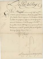[Louis XV - Militaria - Marine] 7 pièces, 1734 à...