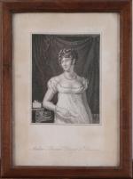 GRAVURE figurant le portrait de Madame Talleyrand, Princesse de Bénévent.XIXe.Haut....
