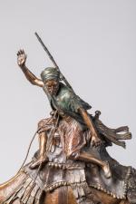 Alfred DUBUCAND (Paris, 1828 - 1894)Chasse au Sahara, c. 1875.Bronze...
