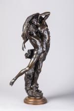 Eugène MARIOTON (Paris, 1857 - 1933)"La Danse".Bronze patiné. Signé sur...