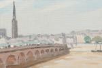 Albert MARQUET (Bordeaux, 1875 - Paris, 1947)"Le pont de Bordeaux".Carton...