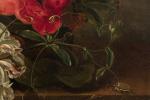École HOLLANDAISE vers 1800, suiveur de Van HUYSSUM. Bouquets de...