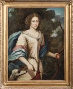 P. BERNARD ***, École FRANÇAISE, 1683.Portrait d'Henriette de Malortie.Toile et...