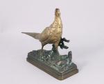Alfred DUBUCAND (Paris, 1828 - Paris, 1894)
Faisan. 
Bronze à deux...