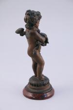 Henryk KOSSOWSKI (Cracovie, 1855 - Paris, 1921)Amour frileux.Statuette en régule,...