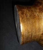 LAMPE de TABLE en plâtre doré de forme cylindrique avec...