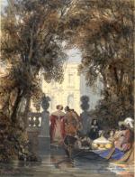Hippolyte GARNERAY (Paris 1787 - 1858)Procession religieuse.Aquarelle.Signé en bas à...