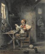 Edme-Jean PIGAL (Paris  1798 - Sens 1872)Homme lisant dans...