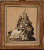 Charles EISEN (1720-1778), dans le goût de Femmes conversant, Minerve...
