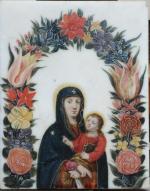 École FLAMANDE vers 1620.Vierge à l'enfant dans un guirlande de...