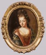 École FRANÇAISE vers 1690.Portraits de dames de la Cour.Deux toiles...