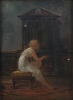 Antoine-Émile PLASSAN (1817-1903)Étude pour une jeune femme assise sur un...