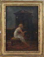 Antoine-Émile PLASSAN (1817-1903)Étude pour une jeune femme assise sur un...