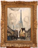 Frank BOGGS (Springfield, Ohio, 1855 - Meudon, 1926)
Rouen, la cathédrale...