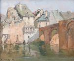 Désiré LUCA (1869-1949). Le pont rouge à Espaillon. Toile signée...