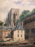 Hippolyte GARNERAY (Paris 1787 - 1858)Procession religieuse.Aquarelle.Signé en bas à...