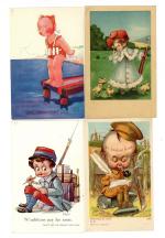 [ILLUSTRATEURS] 45 cartes postales illustrées, thème des Enfants, par Poulbot,...