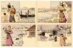 [ILLUSTRATEUR] 19 cartes postales artistiques illustrées par Ernest Louis LESSIEUX,...