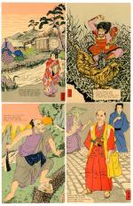 [JAPON - ART NOUVEAU] Série complète de 10 cartes postales...