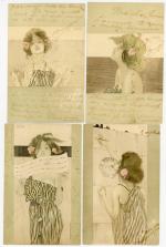 [ILLUSTRATEUR] 33 cartes postales illustrées par Raphaël KIRCHNER. Signées. Séries...