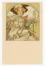 [ILLUSTRATEUR] 2 cartes postales artistiques illustrées par Alfons MUCHA, 5ème...