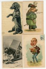 [FANTAISIES] Env. 1900 cartes postales anciennes, cpsm et différents supports,...