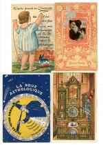 [FANTAISIES] Env. 80 cartes postales fantaisies : brodées (27 cp),...