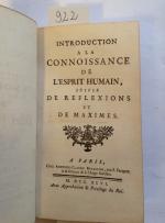 VAUVENARGUES, Hugues de CLAPIERS, Marquis de. Introduction à la connoissance...