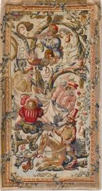 Figure 8b - Manufacture de Mortlake, Sancho Panza et les drapiers, 1670-1680, laine. Haut., 310, Larg. 173 cm.,Rouillac, vente Cheverny, 2011, n°152.