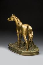 Pierre-Jules MÈNE (Paris, 1810 - 1879)Cheval hennissant.Bronze non patiné signé...
