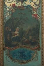François BOUCHER (Paris 1703-1770)Scènes pastorales dans des encadrements Rocaille. Quatre...