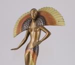 ERTÉ (1892 - 1990)Danseuse oiseau.Bronze à patine polychrome et or...
