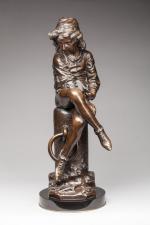 Giulio MONTEVERDE (istagno, 1837 - Rome, 1917)
"Le jeune Christophe Colomb".

Bronze...
