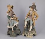 Johann MARESCH (1821-1914)
Couple d'amoureux formant pique-fleur.

Céramique en couleur. Signé du...