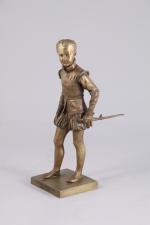 D'après François-Joseph BOSIO (1768-1845)Henri IV enfant.Bronze portant une signature sur...