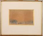 Georges-Adrien CRAPELET (1789-1842)Vue du Bosphore.Crayon et aquarelle signé à la...