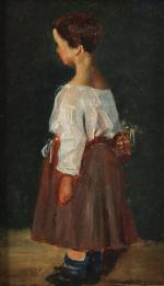 François BONVIN (Paris, 1817 - Saint-Germain-en-Laye, 1887)
Jeune fille au panier...