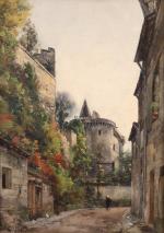 Emmanuel LANSYER (1835-1893)"Une maison rue des Fossés St Ours à...