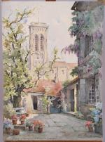 Robert Paul PRÉVOST (1893-1967) RÉUNION de cinq AQUARELLES : -Vézelay,...