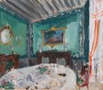 Charles PORTEL (1893-1954)Vendôme, 7, rue du Bourg-Neuf, sa salle-à-manger. Gouache...