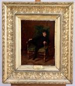 Auguste Félix BAUER (Lyon, 1854-1933)
Jeune homme sur un fauteuil Louis...