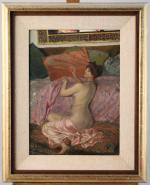 Georges Antoine ROCHEGROSSE (1859-1938)Nu au sofa, portrait présumé de l'épouse...