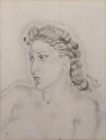 Tsugouharu FOUJITA (Tokyo, 1886 - Zurich 1968)Jeune femme blonde -...