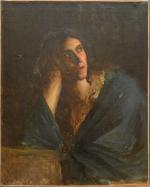 Attribué à Félix ZIEM (1821-1911)
Étude de femme accoudée. 

Toile.

Haut. 81,...