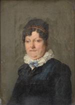 Louise-Adéone DROLLING (Paris 1797-1834)Portrait d'homme et portrait de femme.Paire de...