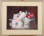 Isidore ROSENSTOCK (1880-1956)Bouquet de roses, Coupe aux fleursDeux aquarelles, signées...