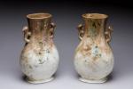Jean CACHIER (1855-1924)Paire de vases chinois, c. 1880en barbotine émaillée...