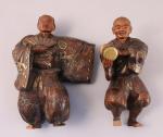 JAPON - Époque MEIJI (1868-1912)

DEUX MUSICIENS en bois à décor...