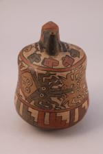 PÉROU, Nazca - XXeGOURDE anthropomorphe en terre cuite à décor...