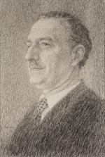 Portrait pointilliste au crayon de Willemetz, père de l'opérette moderne,...